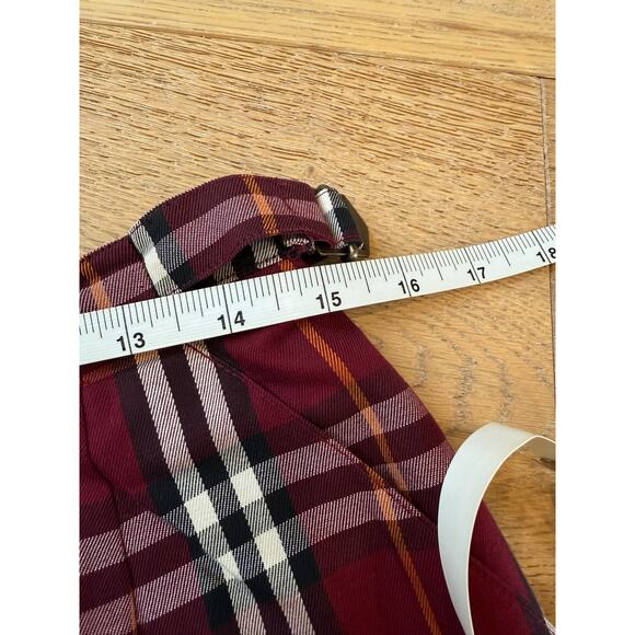VTG Burberry Plaid Skirt Red White Women's 10 Cotton Pencil Preppy equestrian - Picture 4 of 7